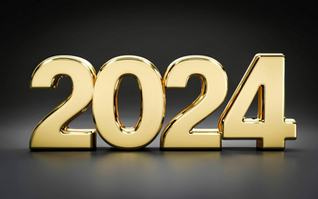 潮国创意新年数字2024创意数字元旦背景10