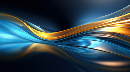 潮国创意优雅的抽象线条蓝色背景1科技科幻抽象