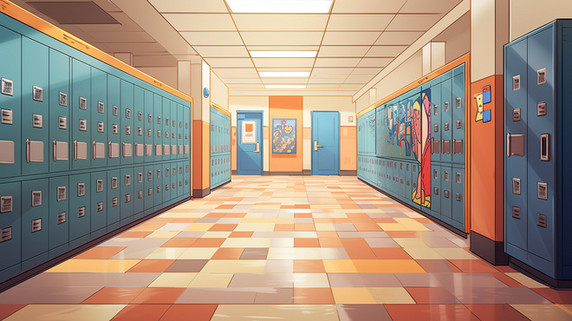 潮国创意学校走廊的储物柜18