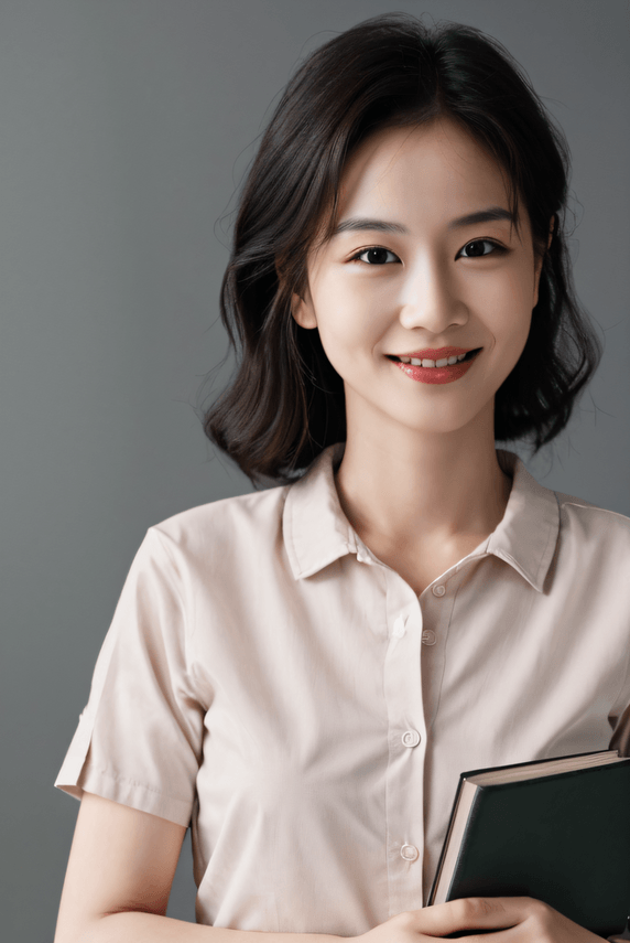 潮国创意微笑的女性教师人物12老师美女人像