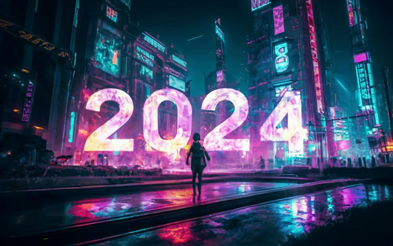潮国创意数字2024创意潮流2024背景18赛博朋克科幻