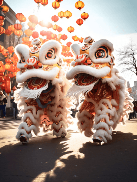 潮国创意春节传统舞狮表演