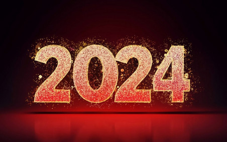 潮国创意新年数字2024创意数字2024背景元旦