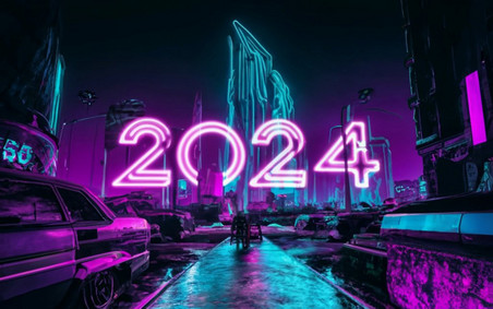 潮国创意数字2024创意潮流2024背景16赛博朋克科幻