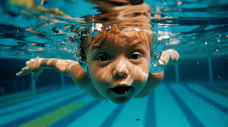 潮国创意一个小女孩在游泳潜水1