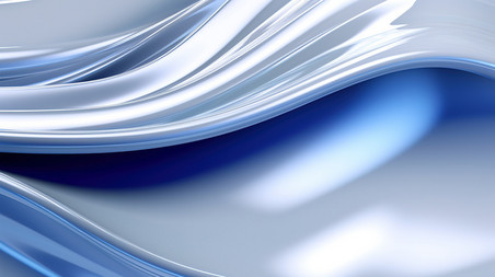 潮国创意金属银色液态流体背景18蓝色抽象商务背景