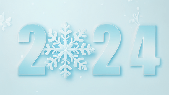 潮国创意数字2024创意新年冰雪元旦背景7