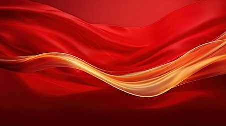 潮国创意流动织物流沙感红色背景3红金色抽象丝绸