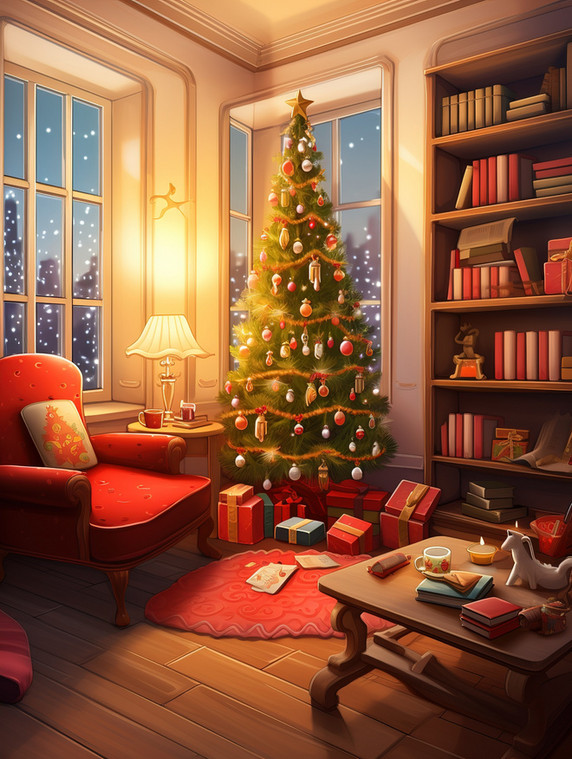 潮国创意圣诞树的房间温暖和谐17