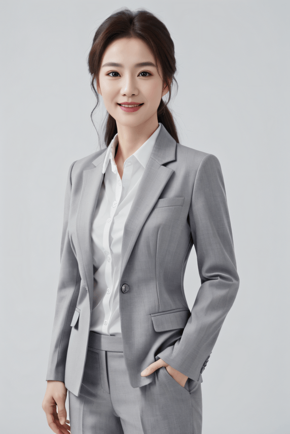 潮国创意人物女士微笑摄影图16亚洲人像美女西装半身照商务人士
