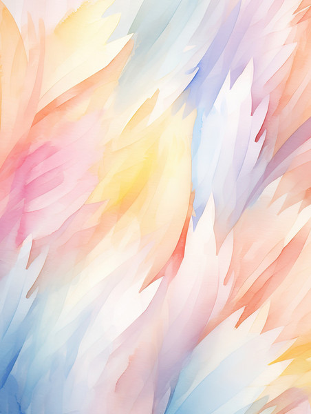 潮国创意淡色调的水彩抽象的图案1彩色羽毛
