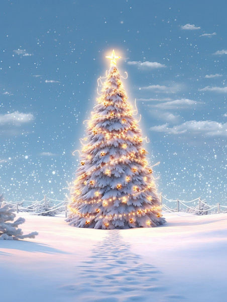 潮国创意雪地中巨大的圣诞树7