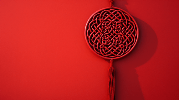 潮国创意中国风新年红色传统中国结春节喜庆
