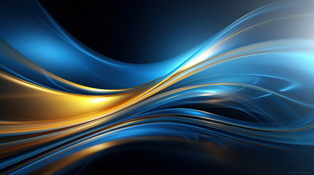 潮国创意优雅的抽象线条蓝色背景17科技科幻抽象