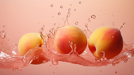 创意柔和桃颜料飞溅流行色彩5潘通柔和桃