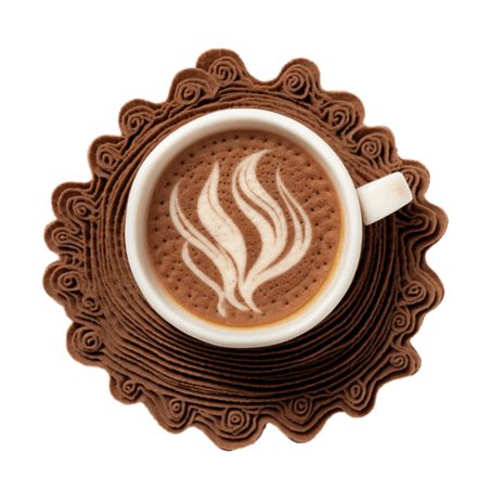 潮国创意建模布艺咖啡元素立体免扣图案