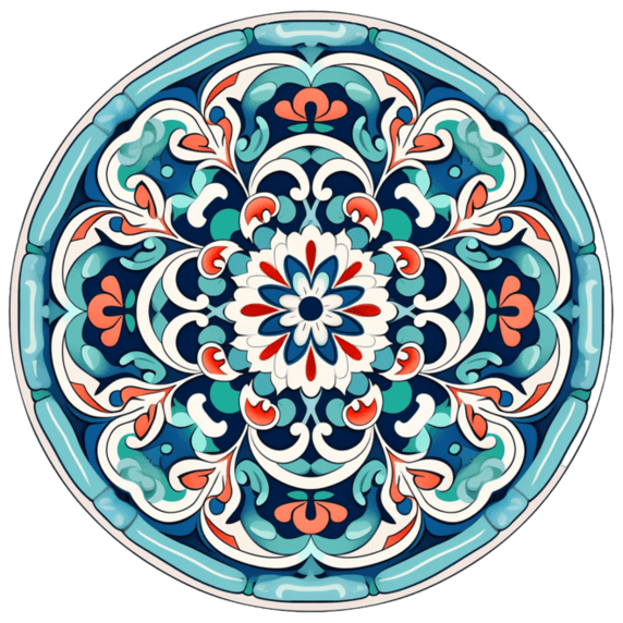 潮国创意花纹蓝色古典元素立体免扣图案中国风国潮敦煌底纹