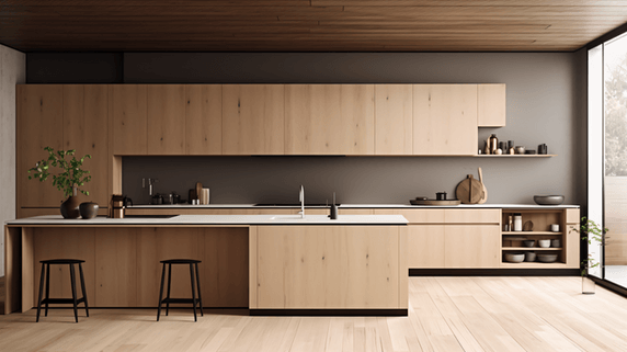 潮国创意木质色调厨房室内装修