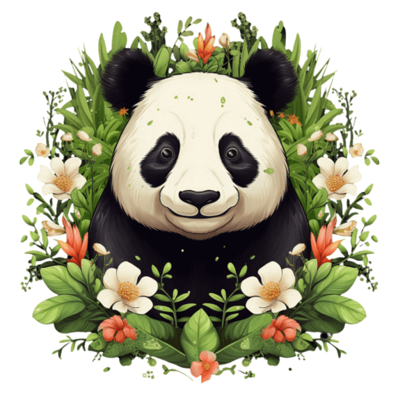 建模熊猫图标元素立体免抠图案动物国宝卡通