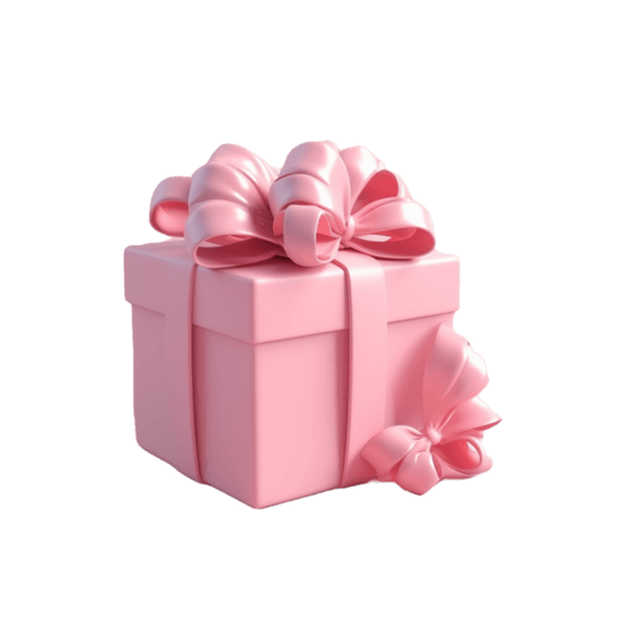 潮国创意一个3D礼物礼盒装饰粉色