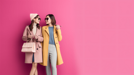 潮国创意现代年轻女性网购亚洲人像购物