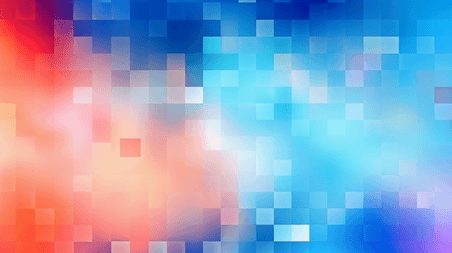创意蓝橙色网格化质感像素格子抽象像素化背景