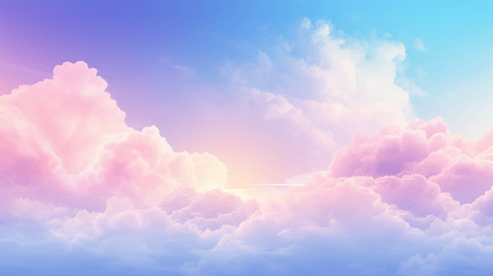 潮国创意唯美柔和光线云朵天空背景6