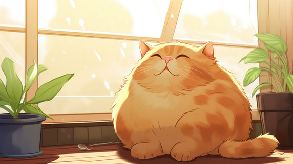 潮国创意橘猫慵懒躺在窗台10晒太阳