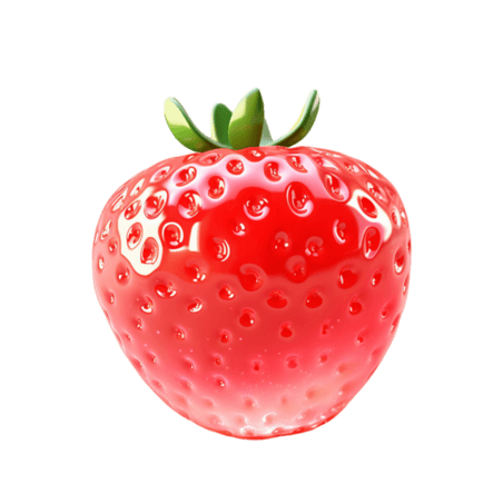 创意质感新鲜草莓元素立体免抠水果装饰元素