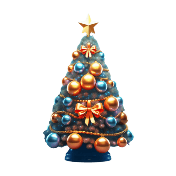 潮国创意圣诞繁杂树木元素立体免扣图案