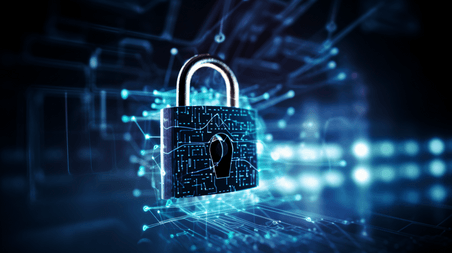 潮国创意网络安全数据保护信息隐私虚拟屏幕上的挂锁图标