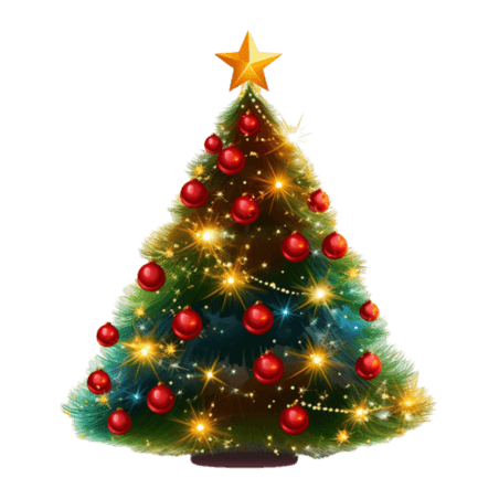 潮国创意圣诞节圣诞树精美免抠装饰元素