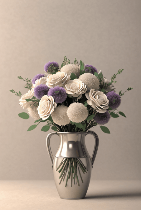 创意简约花瓶里的彩色鲜花插花艺术盆栽