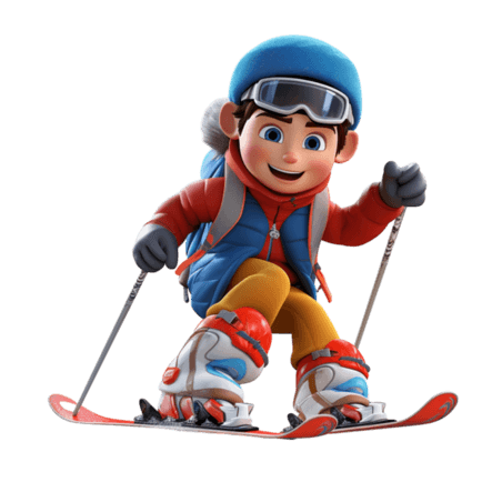 潮国创意滑冰滑雪滑板运动卡通人物