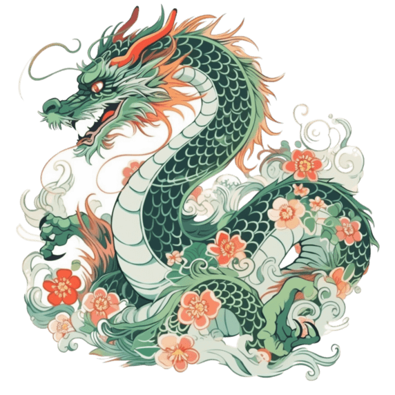 潮国创意新年龙年手绘简约免抠元素