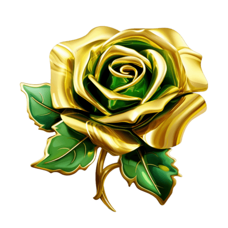 矢量黄金玫瑰元素立体免抠图案情人节金色花朵植物