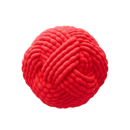 创意卡通红色毛球元素立体免抠图案针织毛线球