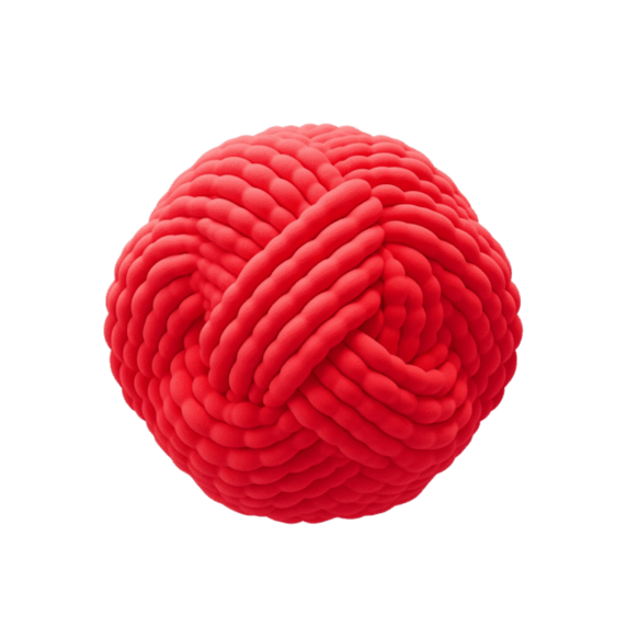 创意卡通红色毛球元素立体免抠图案针织毛线球