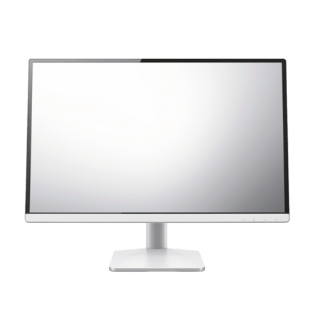 潮国创意白色木桌上的黑色平板电脑显示器