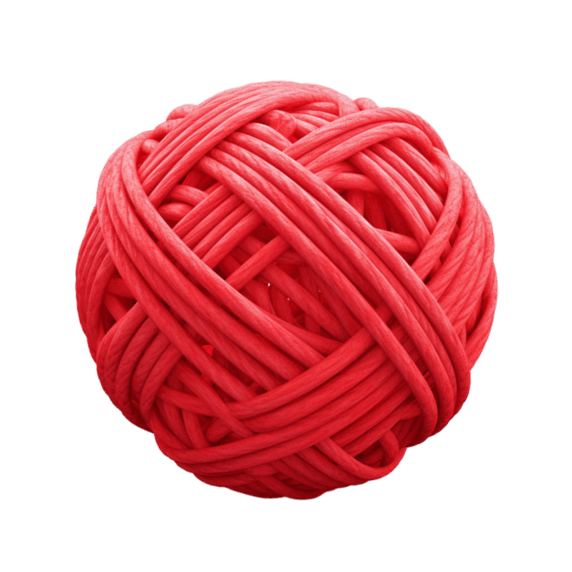 创意ai红色毛球元素立体免抠图案针织毛线球