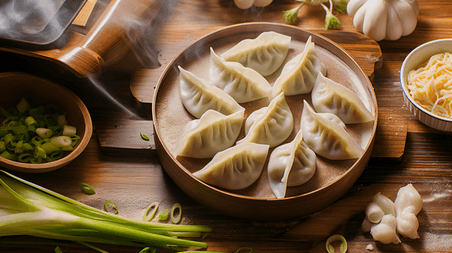 潮国创意一盘营养美味的饺子