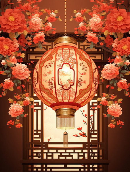 潮国创意传统的纸灯笼古建筑屋檐11春节元宵节