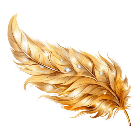 创意特色金色羽毛游戏装饰元素