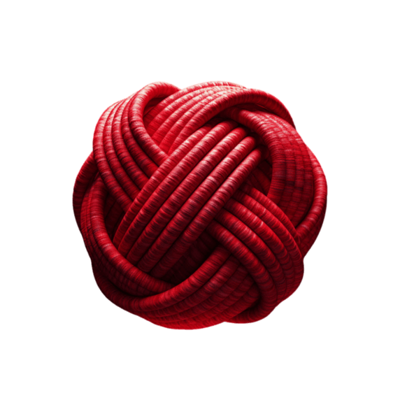创意建模红色毛球元素立体免抠图案针织毛线球