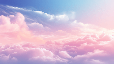潮国创意唯美柔和光线云朵天空背景4