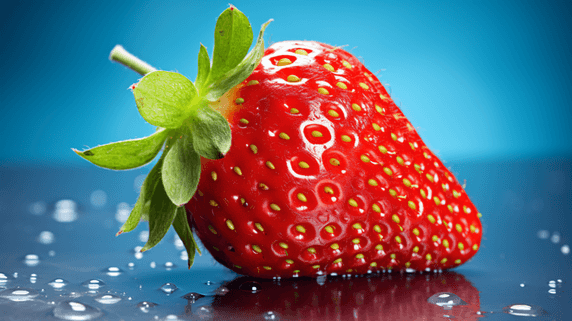 特写水果草莓产品摄影3水果生鲜蓝色背景
