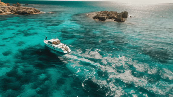 潮国创意海边大海航行夏日度假快艇自然风景游艇