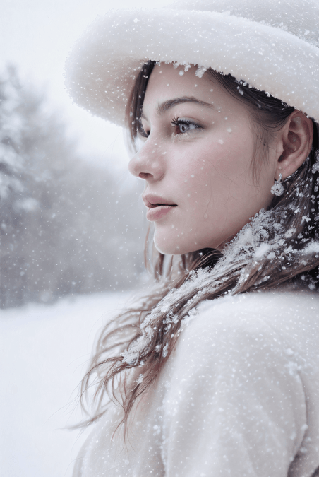 创意冬日外国年轻女性人像肖像摄影图0欧美人像冬天