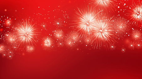 红色新年喜庆烟花金色烟花背景14新年元旦跨年