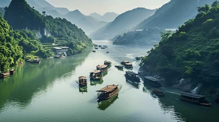 潮国创意乡村田园农村生活山水湖泊风景旅游风景桂林